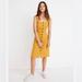 Madewell Dresses | Gold Texture & Thread Button-Front Tank Dress | Color: Gold/Yellow | Size: M