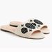 J. Crew Shoes | J Crew Slide On Sandals Beige W Floral Design | Color: Black/Cream | Size: 8.5