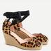 J. Crew Shoes | J.Crew Leopard Print Calf Hair Espadrille Wedge Size 8 1/2 | Color: Black/Brown | Size: 8.5