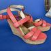 Coach Shoes | Coach Women Charla Wedge Sandals Sz 7.5b Cork Pink Leather | Color: Pink | Size: 7.5