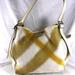 Burberry Bags | Burberry Off White Canvas And Different Hues Of Yellow Lines Tote Shoulder Bag | Color: Silver/White/Yellow | Size: Os