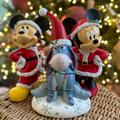 Disney Holiday | Disney Mickey Minnie Eeyore Christmas Holiday Figurine Decorations Table Top | Color: Pink/Tan | Size: Os