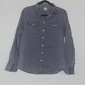 J. Crew Tops | J. Crew Women's Medium Wash Blue Long Roll Tab Sleeve Collared Denim Button Up | Color: Blue | Size: S
