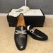 Gucci Shoes | New Gucci Black Shiny Leather Jordaan Loafers | Color: Black/Gold | Size: 7