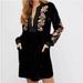 Free People Dresses | Bnwot Velvet Embroidered Free People Tunic Dress | Color: Black | Size: Xs