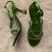 Zara Shoes | Never Worn, New, Lime Green Zara Rhinestone Heeled Sandals. | Color: Green | Size: 9