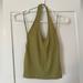 American Eagle Outfitters Tops | American Eagle Size Small Halter Crop Tank | Color: Green/Tan | Size: S