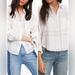 Free People Tops | Free People Cutie Plaid Button Down Shirt Top Blouse Dolman Sleeves Ivory Sm | Color: Cream | Size: S