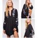 Free People Dresses | Free People Floral Embroidered Dress | Color: Black | Size: M