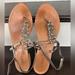 J. Crew Shoes | J.Crew Jeweled Flat Thong Sandals Size 9 | Color: Silver | Size: 9