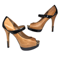 Jessica Simpson Shoes | Jessica Simpson Shoes Womens 8.5 Stiletto Heels Brown Black Colorblock Mary Jane | Color: Black/Brown | Size: 8.5