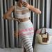Zara Skirts | Bloggers Fav Zara High Waisted Fringe Hem Knit Skirt | Color: Cream | Size: L