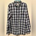 Carhartt Shirts | Carhartt Men's Loose Fit Blue Flannel Long Sleeve Plaid Shirt | Large, Tall | Color: Blue/White | Size: Lt