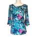 Lilly Pulitzer Tops | Lilly Pulitzer Fontaine Maldives Multi Colored Blue Blouse Top Women’s Size Xs | Color: Blue | Size: Xs
