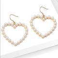 Anthropologie Jewelry | Anthropologie Gold Plated Pearl Heart Drop Earrings | Color: Gold/White | Size: Os