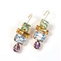 Anthropologie Jewelry | Anthropologie Gold Plated Colorful Crystal Drop Earrings | Color: Gold | Size: Long