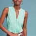 Anthropologie Tops | Anthropologie Maeve Mint Pattern Button Down Tank Top Blouse Hi-Low Green Size S | Color: Green | Size: S