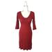 Anthropologie Dresses | Anthropologie Maple Ribbed Sweater Dress Size Medium Cableknit Cotton Angora | Color: Red | Size: M