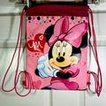 Disney Accessories | Exc Disney Minnie Mouse Carry Sack Backpack Book Bag Drawstring Lightweight | Color: Pink/Red | Size: Osg