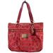 Coach Bags | Coach Signature Poppy Glam Tote Bag Purse 15389 | Color: Red | Size: Os