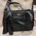 Kate Spade Bags | Kate Spade Leather Handle Bag With Floral Leather Strap | Color: Black | Size: Os
