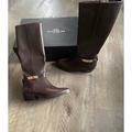 Coach Shoes | Coach Caroline Swagger Boot Leather Chestnut 6 Narrow Calf Nwb $395 | Color: Brown | Size: 6