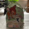 Disney Bags | Disney Loungefly Bambi & Flower Backpack | Color: Green/Pink | Size: Os