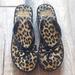 Kate Spade Shoes | Kate Spade, New York Rina Leopard Print Platform Thong Sandal Sz 5 | Color: Black/Cream | Size: 5