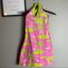 Lilly Pulitzer Dresses | Lilly Pulitzer White Label Fun Loving Flamingos Pink And Green Halter Dress | Color: Green/Pink | Size: 12g