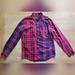 American Eagle Outfitters Shirts | American Eagle Red&Navy Asymmetric Plaid Flannel Button-Up Long Sleeved Top Sz L | Color: Blue/Red | Size: L