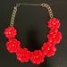 J. Crew Jewelry | J. Crew Flower Statement Necklace Red/Coral | Color: Gold/Red | Size: Os