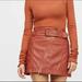 Free People Skirts | - Size 4 Free People Feelin Fresh Faux Leather Skirt | Color: Orange/Red | Size: 4