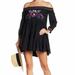 Free People Dresses | Free People Sunbeams Floral, Embroidered Mini Dress Black | Color: Black | Size: M