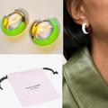 Kate Spade Jewelry | Kate Spade Candy Drops Enamel Huggie Hoop Earrings In Bright Green | Color: Gold/Green | Size: Os