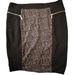 Michael Kors Skirts | Michael Michael Kors Lined Pencil Skirt Black W/Tweed Print Panel Zippers Sz 14 | Color: Black/White | Size: 14