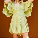 Free People Pants & Jumpsuits | Free People Shyanne Romper In Misty Pathsize M | Color: Green | Size: M