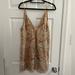 Free People Dresses | Free People Night Shimmer Mini Dress Beige And Gold | Color: Gold/Tan | Size: 10