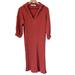 Free People Dresses | Free People Beach Midi Dress Sz Small Ribbed Knit Sweater In Rust / Burnt Orange | Color: Orange/Red | Size: S