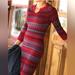 Athleta Dresses | Athleta Fara Fair Isle Sweater Dress Suze Medium | Color: Blue/Red | Size: M