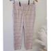 Zara Pants & Jumpsuits | Casual Zara Pink Plaid Linen Blend Pencil Leg Trousers | Color: Gray/Pink | Size: 2