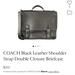 Coach Bags | Coach Leather Faux-Buckle Briefcase - Black A0869 | Color: Black/Silver | Size: Os
