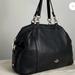 Coach Bags | Coach Black Leather Front Logo Bowling Tote Bag | Color: Black | Size: Os