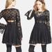 Free People Dresses | Free People 4 Dress Lace Black Lovers Festival Folk Short Bell Sleeve Boho | Color: Black | Size: 4