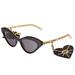 Gucci Accessories | $1,185 New Gucci Authentic Sunglasses Cat Eye Black Chain Extension Hearts Logo | Color: Black/Gold | Size: Os