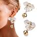 Zara Jewelry | 2/$35 Gold White Enamel Elephant Earrings D32 | Color: Gold/White | Size: Os