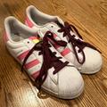 Adidas Shoes | Adidas Superstar Pink/Maroon/Yellow Sneakers | Color: Pink/White | Size: 7.5