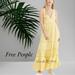 Free People Dresses | Free People Beach Club Maxi Gingham Dress Sunshine Yellow And White Large Euc | Color: White/Yellow | Size: L