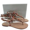 Jessica Simpson Shoes | Jessica Simpson Tan/Orange Textile Sandals | Open Toe, Buckle Closure | Color: Orange/Tan | Size: 9.5