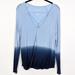 American Eagle Outfitters Tops | Aeo Soft & Sexy Dip Dyed Blue Wrap Long Sleeve Top | Color: Blue | Size: Xs