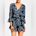 Free People Pants & Jumpsuits | Free People All The Right Ruffles Romper Indigo Blue | Color: Blue/Purple | Size: S